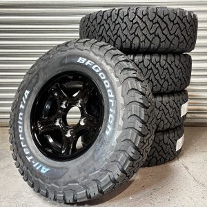 16″ NEMESIS BLACK ALLOYS + BFGOODRICH ALL TERRAIN KO3 - 265/75R16 TYRES X 5