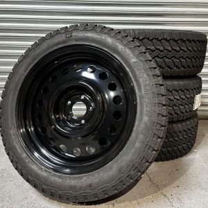 GENERAL GRABBER AT3 255/55R20 ON 20″ BLACK STEEL WHEELS X 4