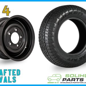 Falken Wildpeak AT 235/85r16 & Black Classic Steel Rims (ET20) to fit Defender x 4