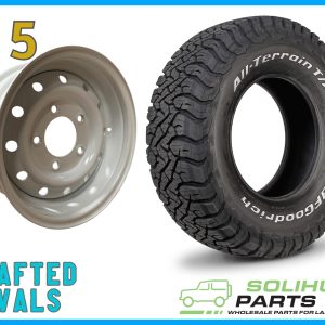 BFGoodrich All Terrain KO3 235/85r16 & White Wolf Style Steel Rims (ET0) to fit Defender x 5