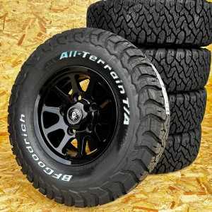 16" SQUADRON BLACK ALLOYS + BFGOODRICH ALL TERRAIN KO3 – 265/75R16 TYRES X 5