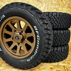 18″ SQUADRON BRONZE ALLOYS + BFGOODRICH ALL TERRAIN KO3 – 265/65R18 TYRES X 4