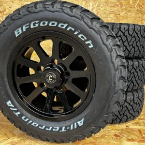 18″ SQUADRON BLACK ALLOYS + BFGOODRICH ALL TERRAIN KO3 – 265/65R18 TYRES X 4