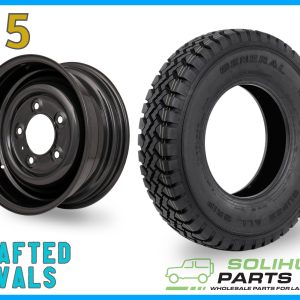 GENERAL GRABBER SUPER ALL GRIP 7.50R16 + 16 X 6.5 CLASSIC BLACK RIMS X 5