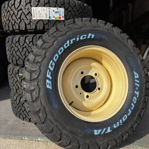 BFGOODRICH ALL TERRAIN KO3 265/75R16 + 16 X 8 CLASSIC LIMESTONE RIMS X 5