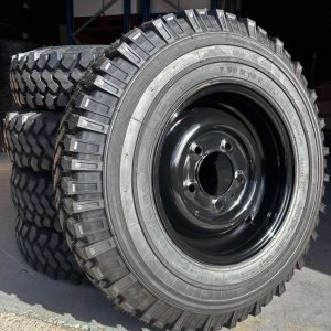 MICHELIN XZL 7.50R16 + 16 X 6.5 CLASSIC GLOSS BLACK RIMS X 5